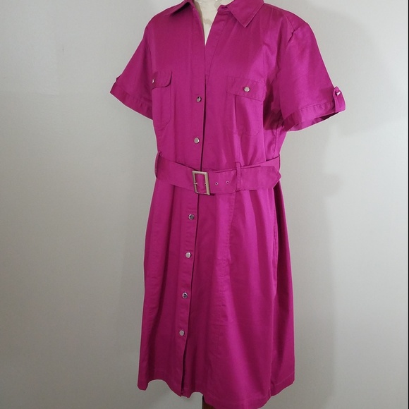 Apt. 9 Dresses & Skirts - Cute Apt. 9 Fuschia  Pink Shirt-dress Size:16